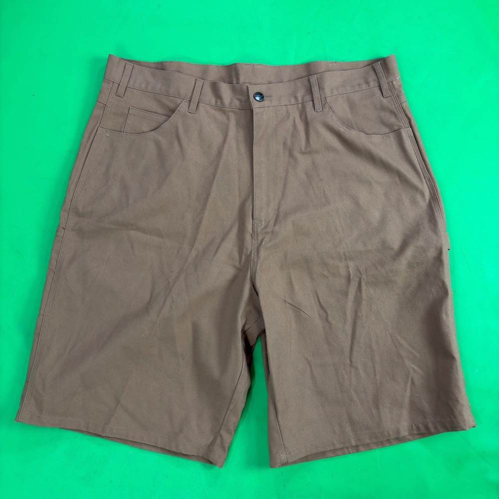 Bear River Workwear Carpenter Shorts Mens 38 Brown Cotton Hammer Loop Utility